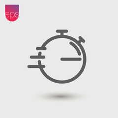 Stopwatch simple Vector Icon. Vector emblem isolated on grey background. Vector