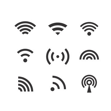 Different wireless connection pictograms vector clip-art