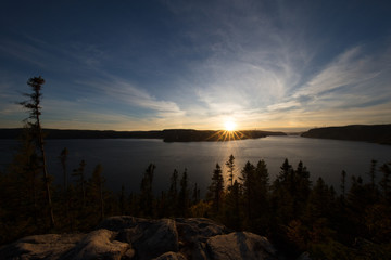 sunset fjord saguenay