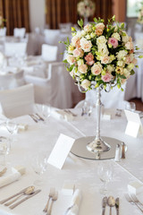 Beautiful wedding tables and roses