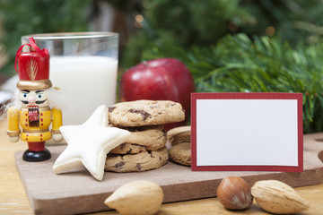Christmas Cookies with Milk and Blank Tag