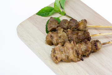 Grilled Meat  on wood background