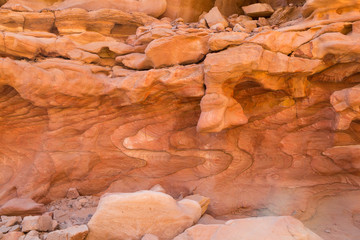Colourful canyon in Sinai desert closeup , Egypt