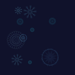 Snowflakes Confetti. Falling Snow Christmas, New Year Celebration Design. Festive Border Holiday Decoration, Rich Snowflakes Confetti. Vector Winter Banner. Luxury Vintage Retro Snowfall Background