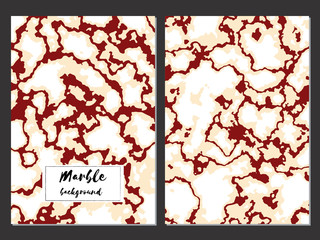 Marble hand drawn texture background card templates. Ink, freehand watercolor paint, abstract stains, strokes. Vector geometric set of wedding invitations, posters, banners, flyers, brochures, booklet
