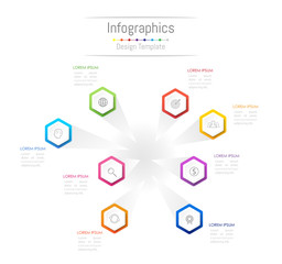 Infographic design elements for your business data with 8 options, parts, steps, timelines or processes. Vector Illustration.