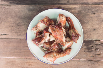 Grilled chicken style Thai food.