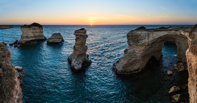 Twilight Faraglioni at Torre Sant Andrea, Italy