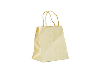 Carton bag on the white background.Clipping path inside.