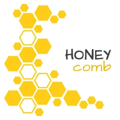 Fotobehang Abstract background with yellow honeycomb. Vector illustration © Sylfida