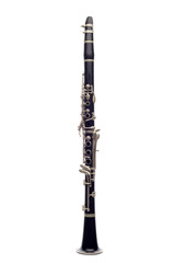Brass black clarinet isolated on white background