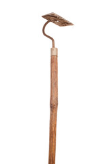 Old garden Hoe on white background