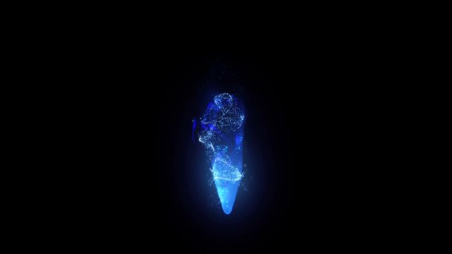 abstract animated fire from particles decorative element