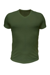 Army green t-shirt on white background