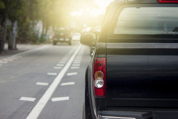 Cars on the road heading towards the goal of the trip. tourism And Race car.