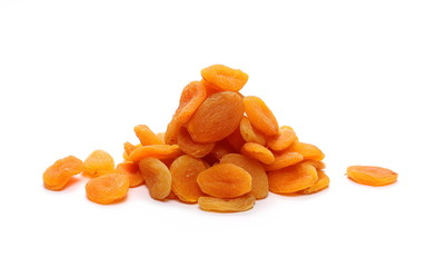 Dry apricots isolated on white background
