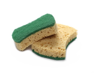 Yellow sponge isolated on white background