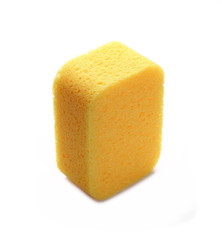 Yellow sponge isolated on white background