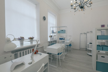 Interior of empty modern nail salon