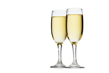 champagne glass isolated on white background