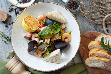 salad from seafood
