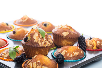 sweet muffins with berries inside