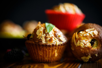 sweet muffins with berries inside