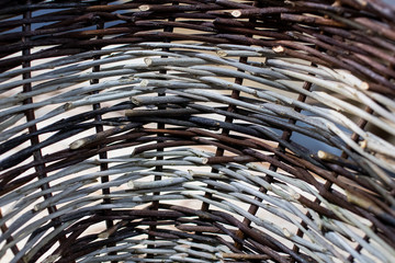 wicker weave for a basket made by a craftsman. vintage and classic Christmas decorations