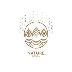 Logo sunny forest and fields