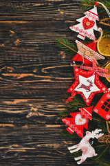 Fototapeta na wymiar Christmas background with Christmas tree and Christmas tree decorations.