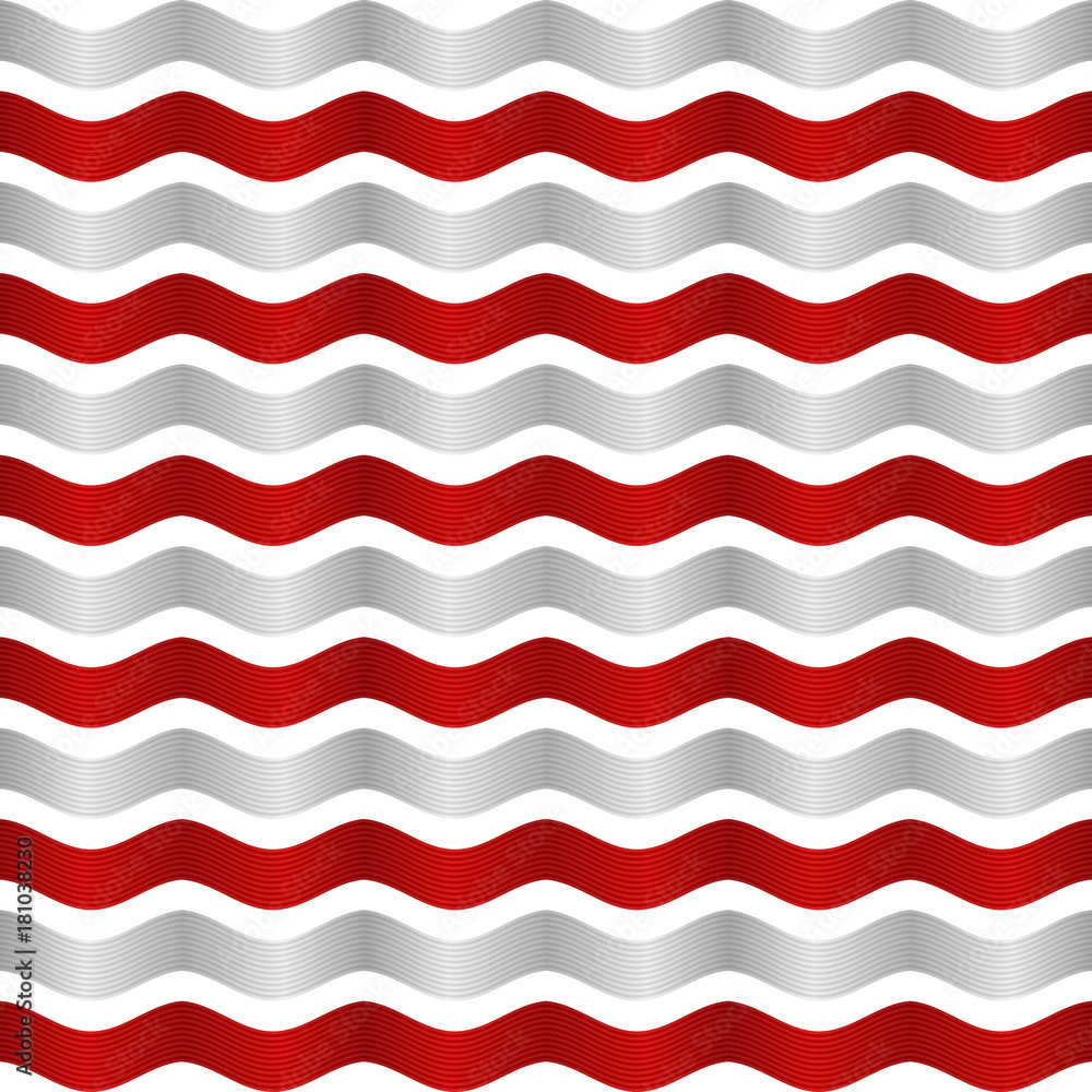 Poster seamless realistic colorful wave with shadow pattern. lines. vector illustration