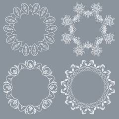 Decorative round frame and label set