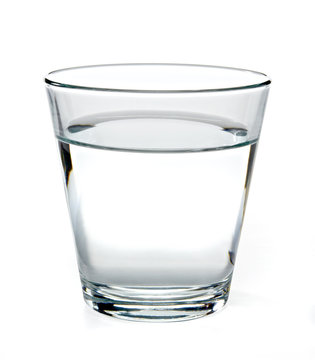 Glass of water on white background including clipping path