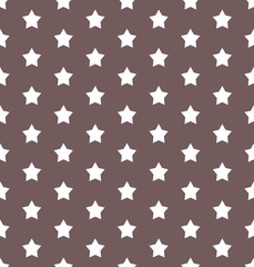 Stars on a brown background (the color of milk chocolate) retro seamless vector pattern.