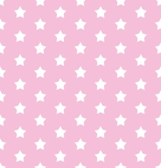 Stars on a pretty pink background retro seamless vector pattern for packaging, fabric, paper, background.