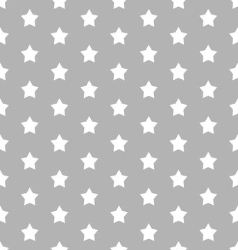 Stars On An Understated Grey Background Retro Seamless Vector Pattern