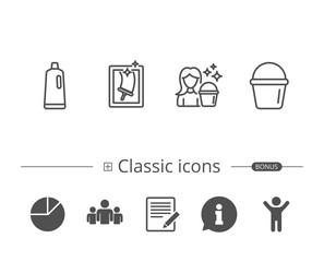 Window Cleaning, Shampoo and Maid equipment.