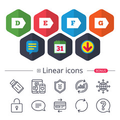 Energy efficiency class icons.