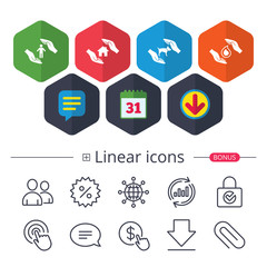 Hands insurance icons. Human life-assurance sign.