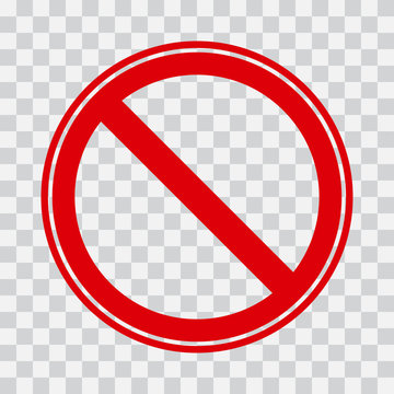 Red stop icon on transparent background. No symbol. Vector illustration