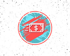 Transfer Cash money line icon. Banking.