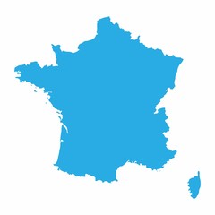 France map on blue background, Vector Illustration