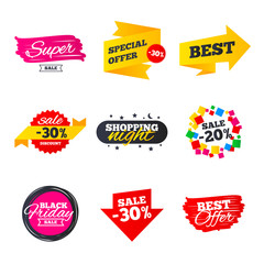 Sale banners templates. Best offers, discounts.