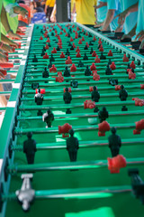 Very Long Table Football Game for Fifty Players Simultaneously