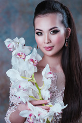 Fototapeta premium Young woman fashion portrait
