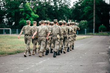 detachment of marching soldiers
