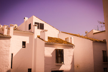 White houses. Traditional buildings. Puerto Banus, Marbella, Andalusia, Spain.
