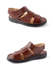 Group of shoes on isolated background, comfortable footwear.