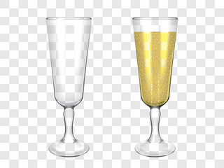 a transparent glass of wine for a new year or another holiday