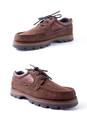 Group of shoes on isolated background, comfortable footwear.